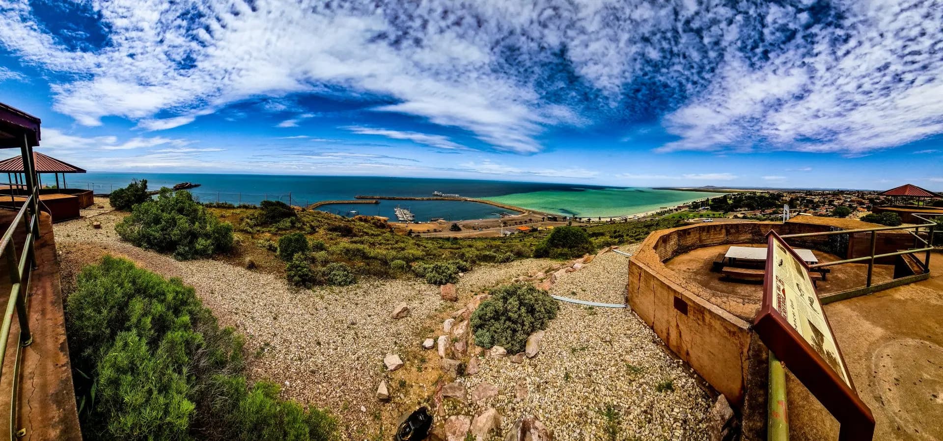 Whyalla Marina and Spencer Gulf coastline from the Hummock Hill lookout