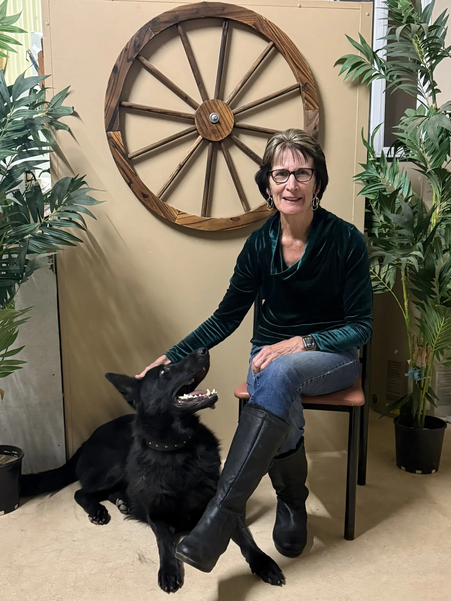 Pauline Cowey with her German Shepherd Axel
